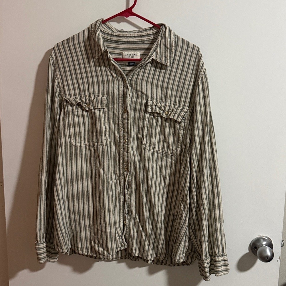 American Eagle Outfitters Striped Oversized Shirt